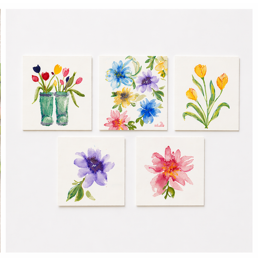 Watercolor Print Gift Tags - Set of 10