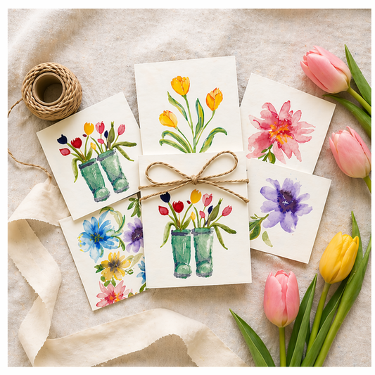 Watercolor Print Gift Tags - Set of 10
